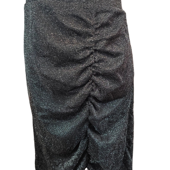 TORRID At The Knee black Glitter Knit Cinched Bodycon Skirt SIZE 26 new year - Picture 4 of 11